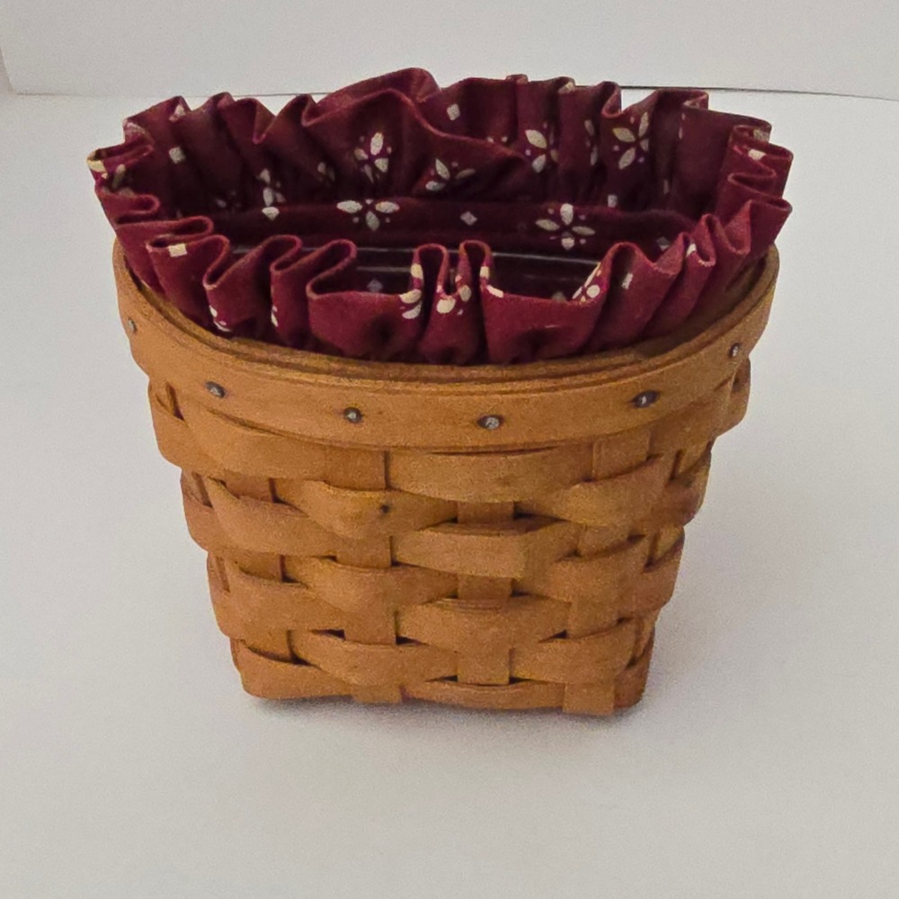 Longaberger 1998 Handwoven Oregano Basket Small Brown Traditional  Liner